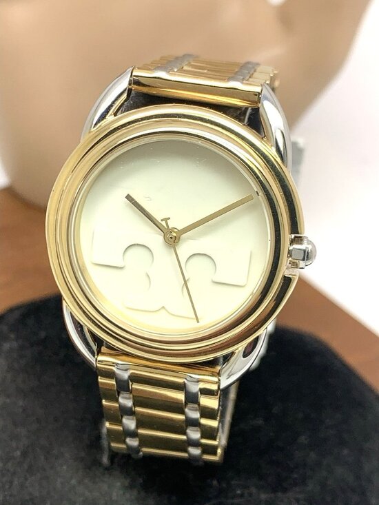 Tory Burch Women's Watch TBW7222 Miller Quartz Cream Dial Two Tone Steel 32mm - Picture 1 of 13